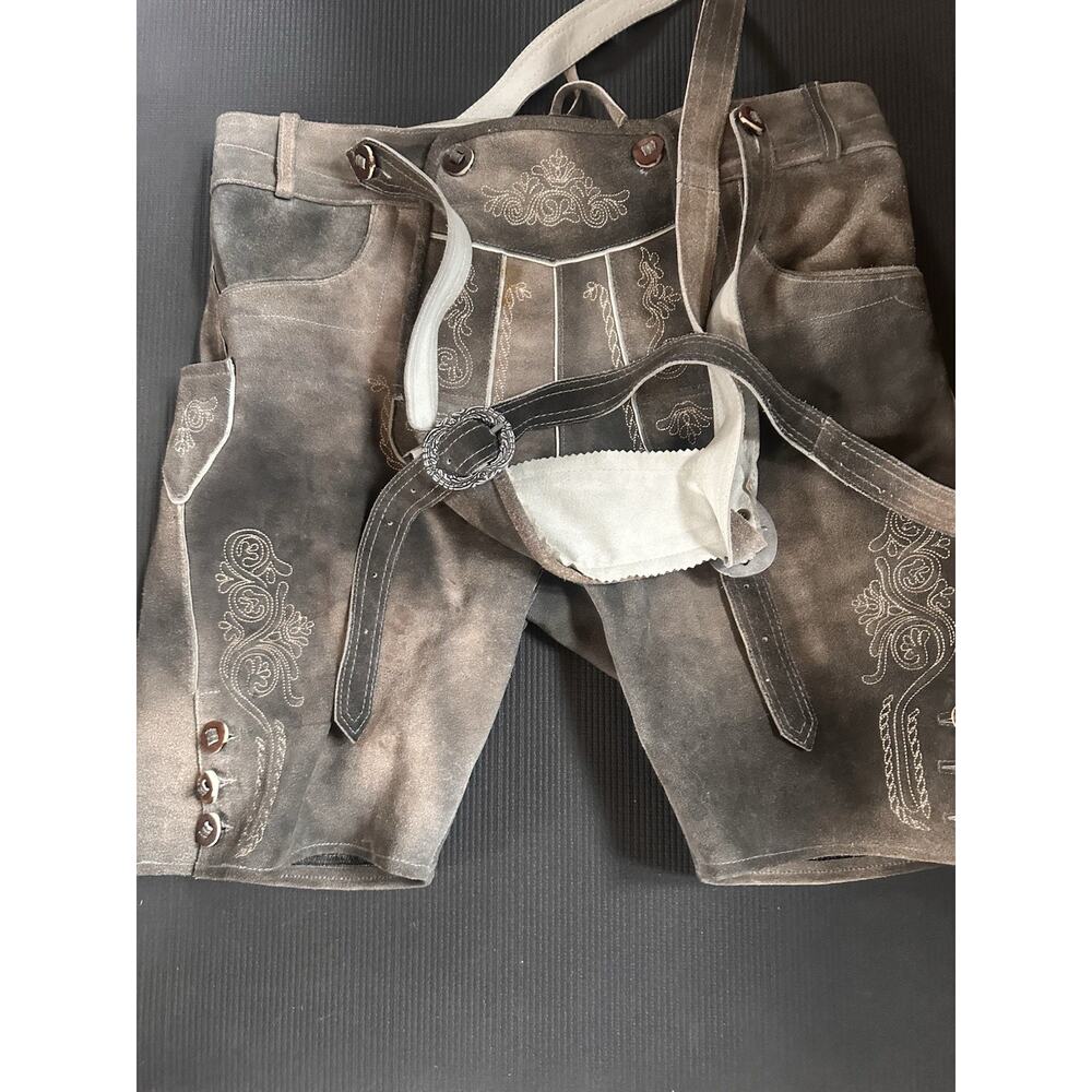 Men's Cowhide Suede Lederhosen Shorts: Bavarian Oktoberfest From Germany Size 52